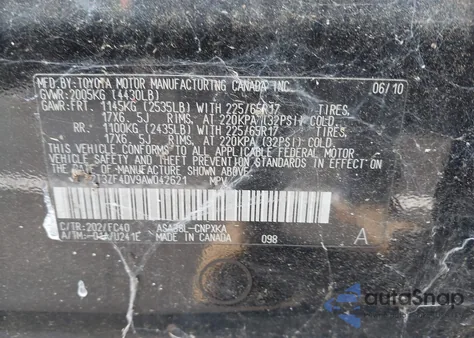 2010 Toyota Rav4 z USA, uszkodzony, nr VIN 2T3ZF4DV9AW042621